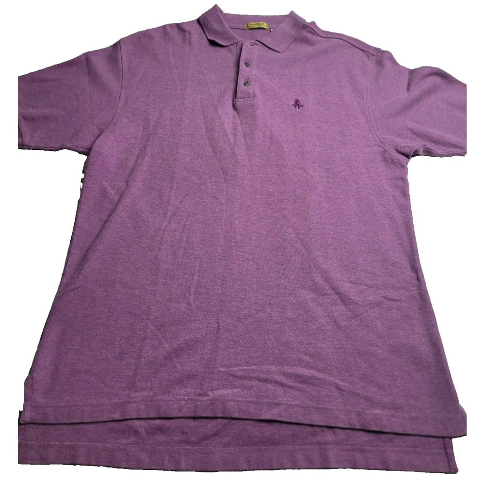 Paul Stuart Short Sleeve Polo Shirt Men's Large Purple 100% Cotton